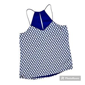 Express Barcelona Reversible Cami Royal Blue and White Polka Dots Size Medium
